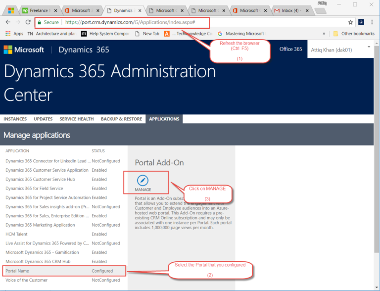 Microsoft Dynamics Portal Configuration Using Portal Add On Top