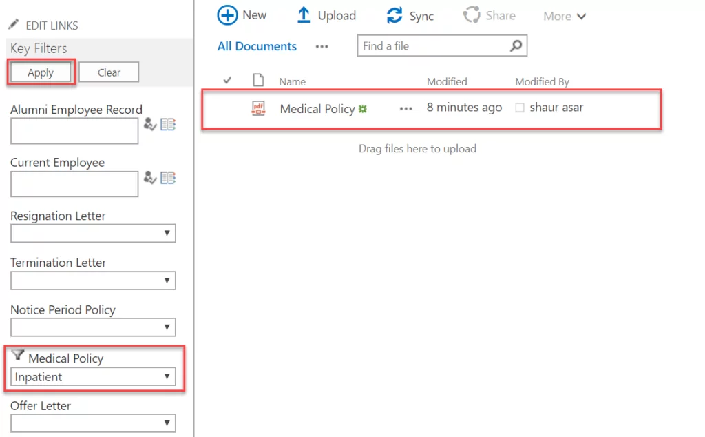 Infographics show Medical Policy metadata Inpatient