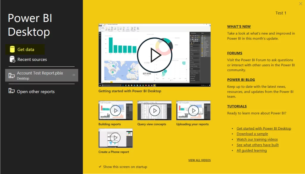 Infographics show the click on Get Data