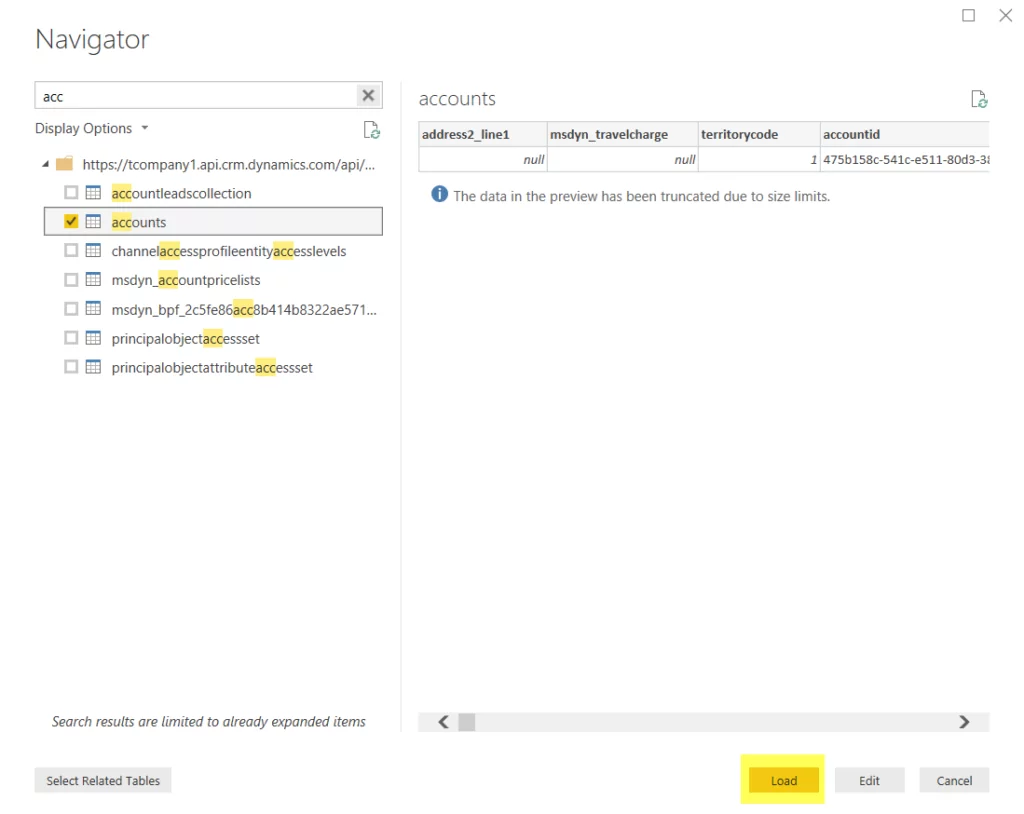 Infographics show how to build the Power BI Report (select the entity