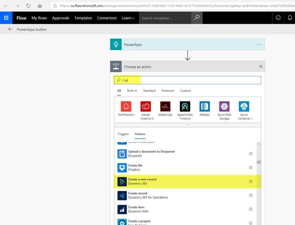 Infographics show the use for data connectivity - Microsoft Flow Connector