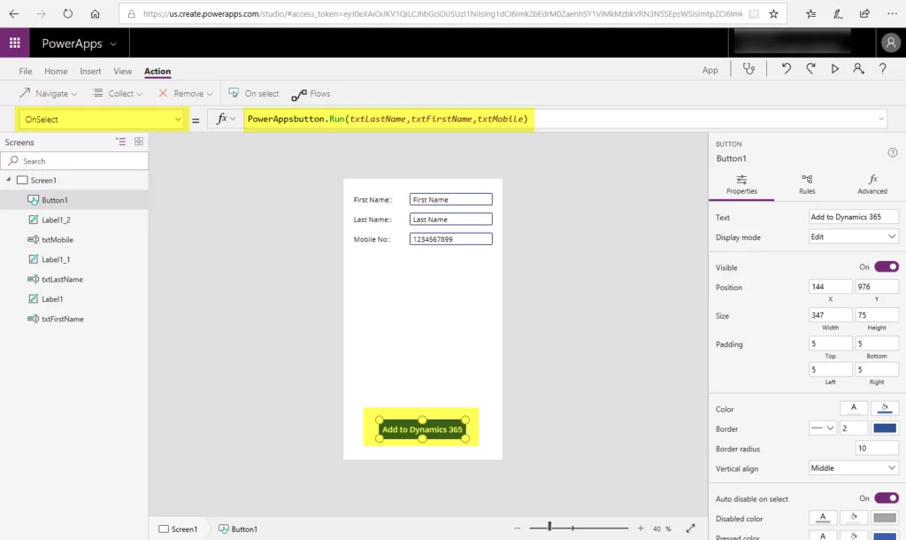 Infographics show the OnSelect function of the button