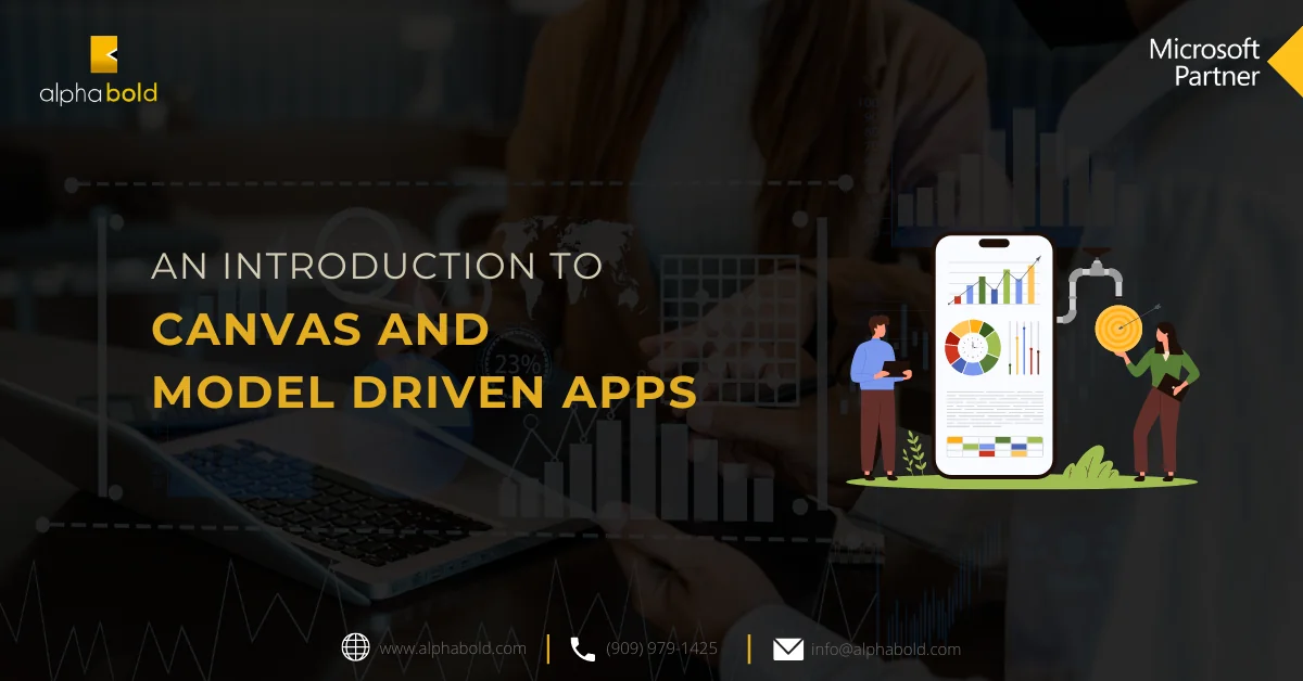 Infographics show an introduction to Canvas and Model Driven Apps