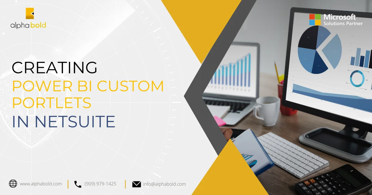 Infographics show the Creating Power BI Custom Portlets in NetSuite