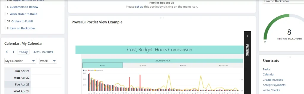 This image shows Custom Portlet in NetSuite