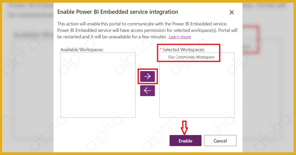 Infographic shows the Power BI embed service integration