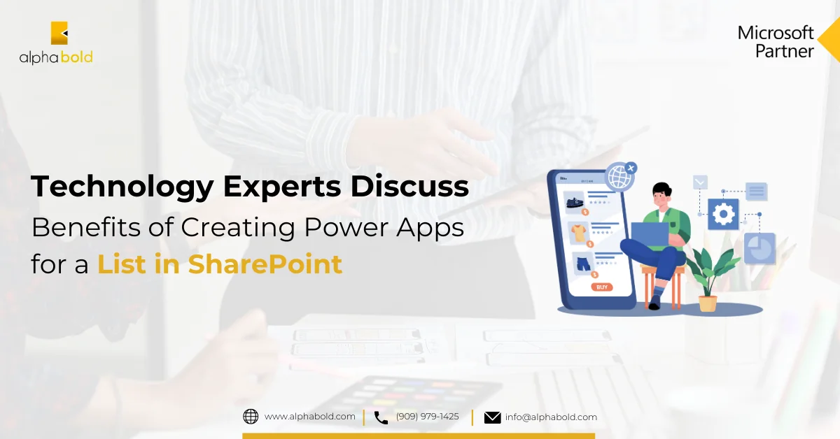 Feature image for a blog: Technology experts discuss the benefits of creating Power Apps for a list in SharePoint