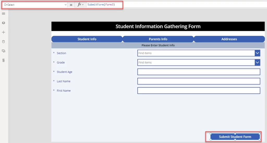 Infographics show submit the form data to the SharePoint list