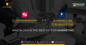 Infographic show the ClickDimensions vs Dynamics 365 for Marketing