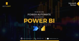 Infographic shows How to use Power Automate in Power BI