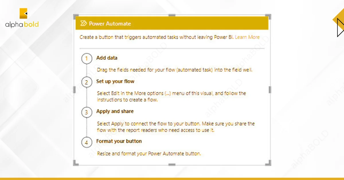 Infographics show the Power Automate to Enhance Power BI