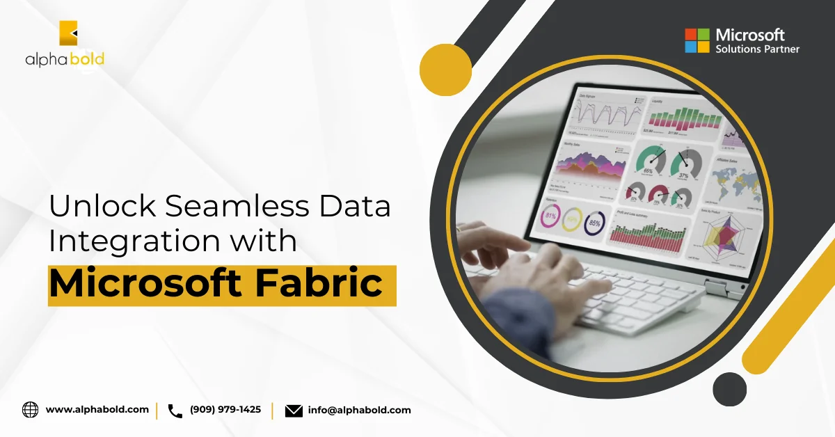 Infographics show the Unlock Seamless Data Integration with Microsoft Fabric