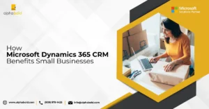 Infographic show the How Microsoft Dynamics 365 CRM Benefits Small Businesses