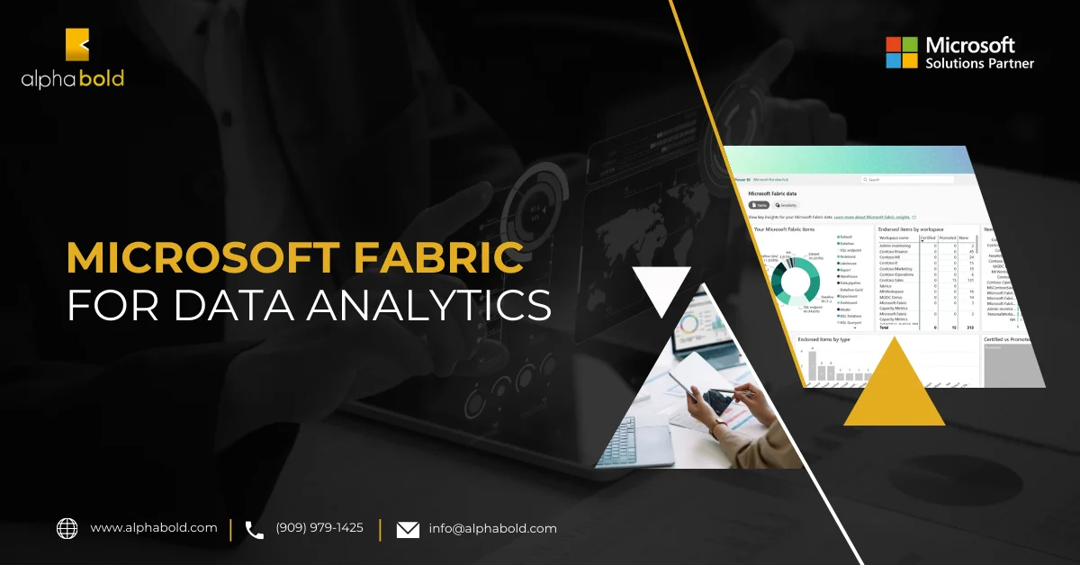 Infographic show the Microsoft Fabric for Data Analytics