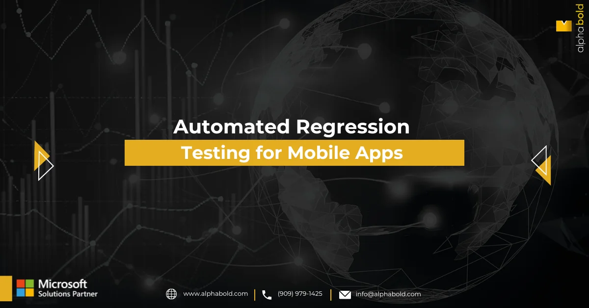 Infographics show the Automated Regression Testing for Mobile Apps - Dynamics 365