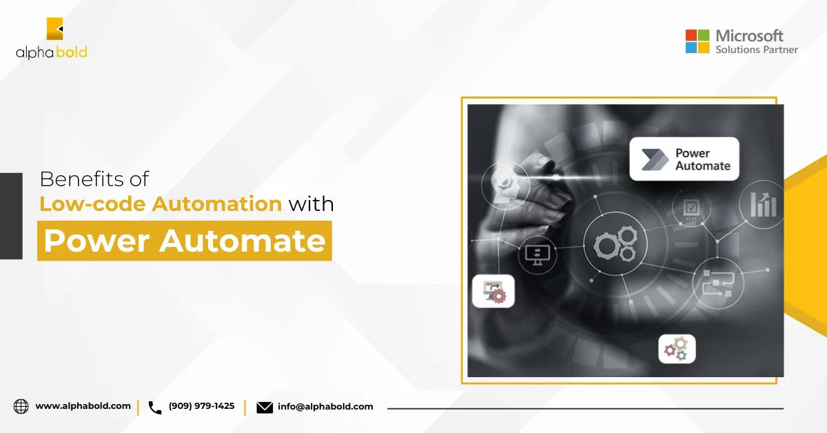 Infographics show the Benefits of Low-code Automation with Power Automate