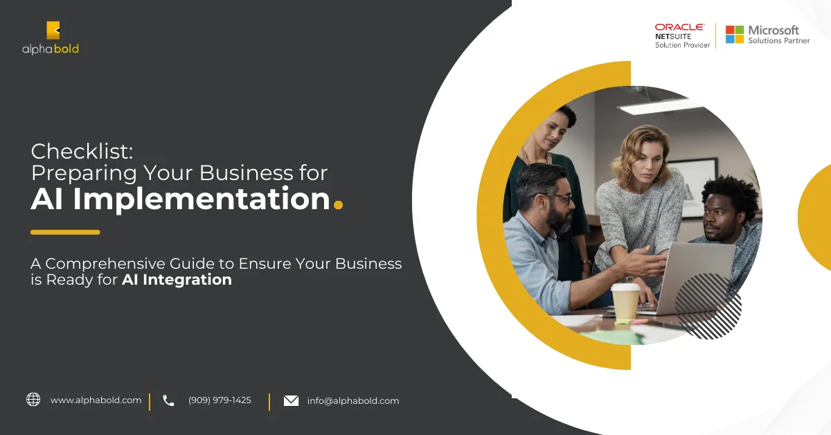 Infographic show the Checklist: Preparing Your Business for AI Implementation
