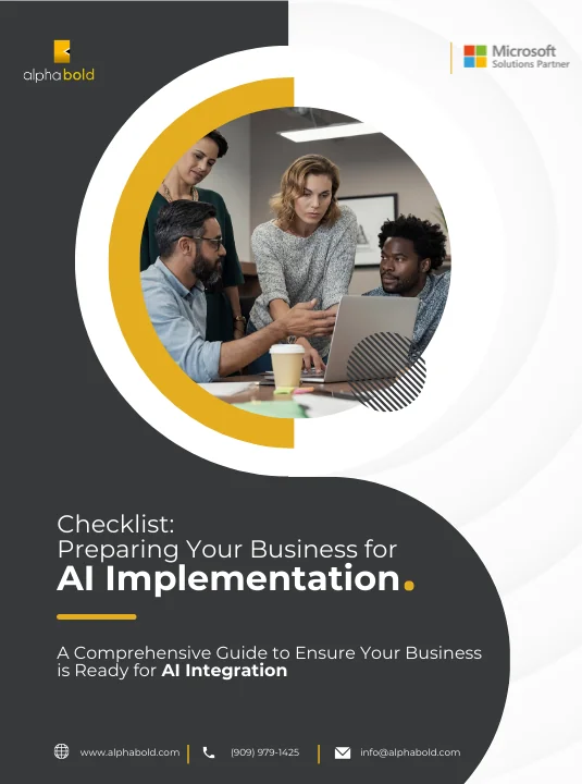 Infographics show the Checklist Preparing Your Business for AI Implementation