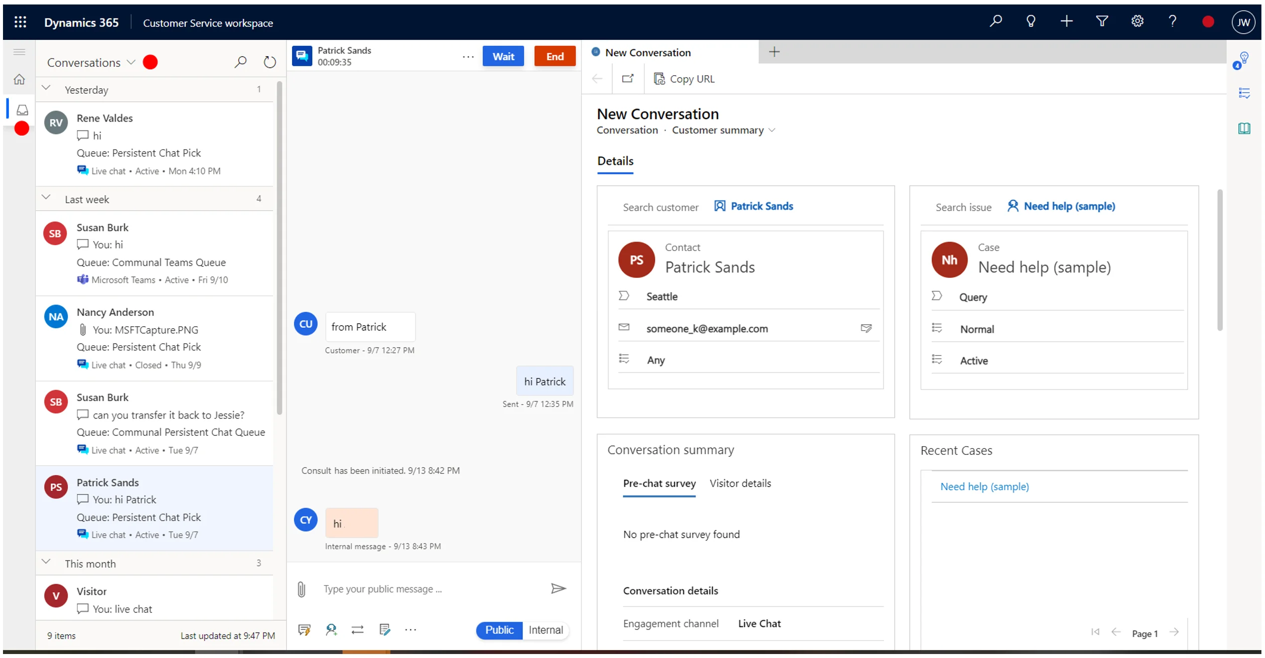 Infographics show the Dynamics 365 Customer Service Omnichannel screenshot of the inbox