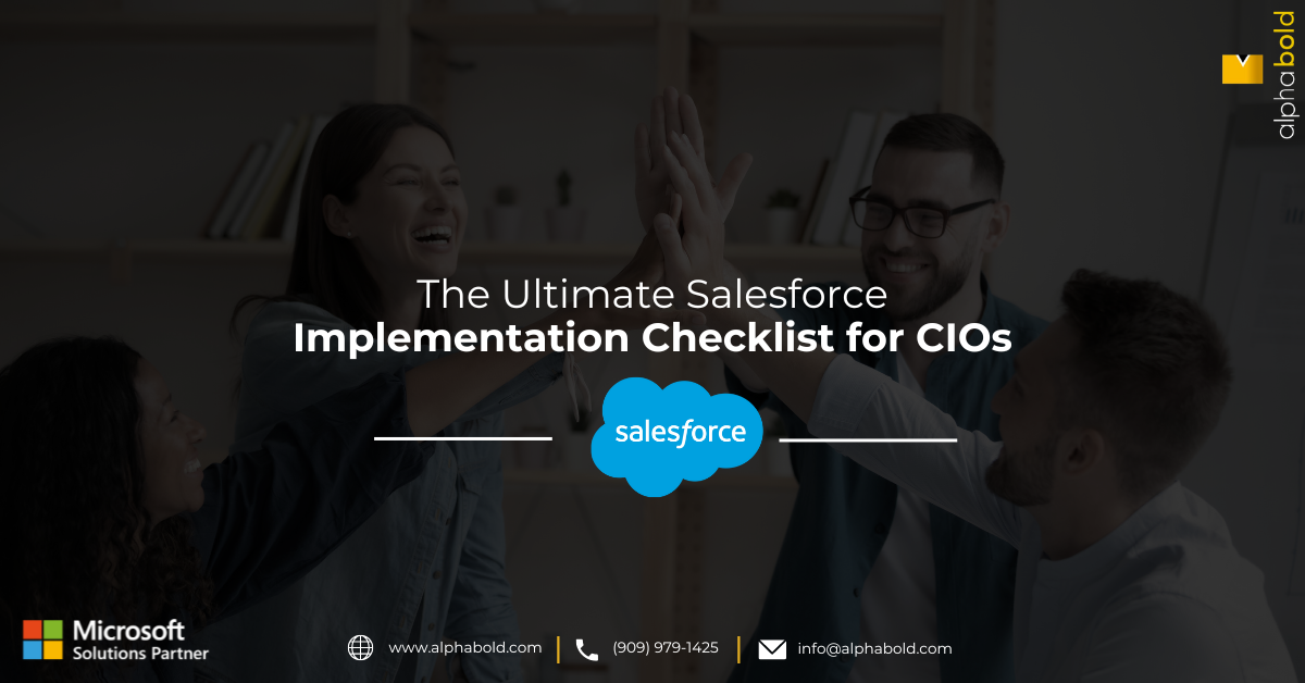 Infographic show the The Ultimate Salesforce Implementation Checklist for CIOs