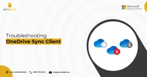 Infographics show the Troubleshooting OneDrive Sync Client