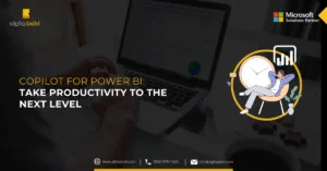 Infographics show Copilot for Power BI Take Productivity to the Next Level