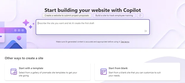 This image shows Copilot: Revolutionizing Website Design with AI