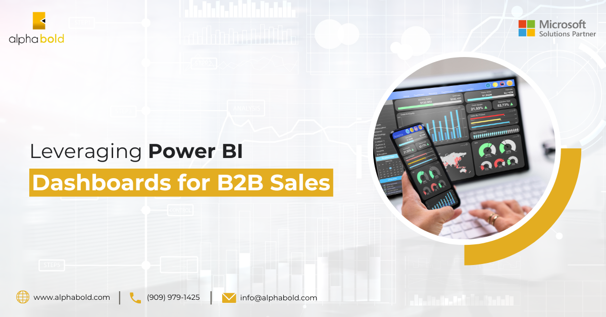 Infographics show Leveraging Power BI Dashboards for B2B Sales.