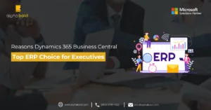 Info graphic show that Dynamics 365 Business Central for Leadership