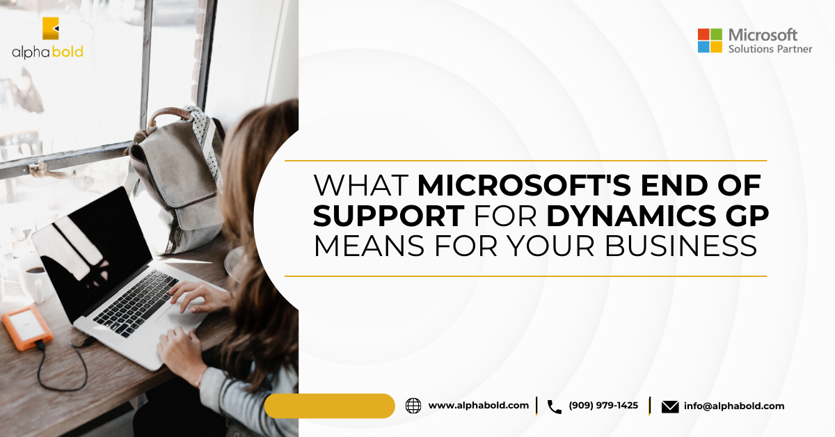 Infographic show the What Microsoft's End of Support for Dynamics GP Means for Your Business