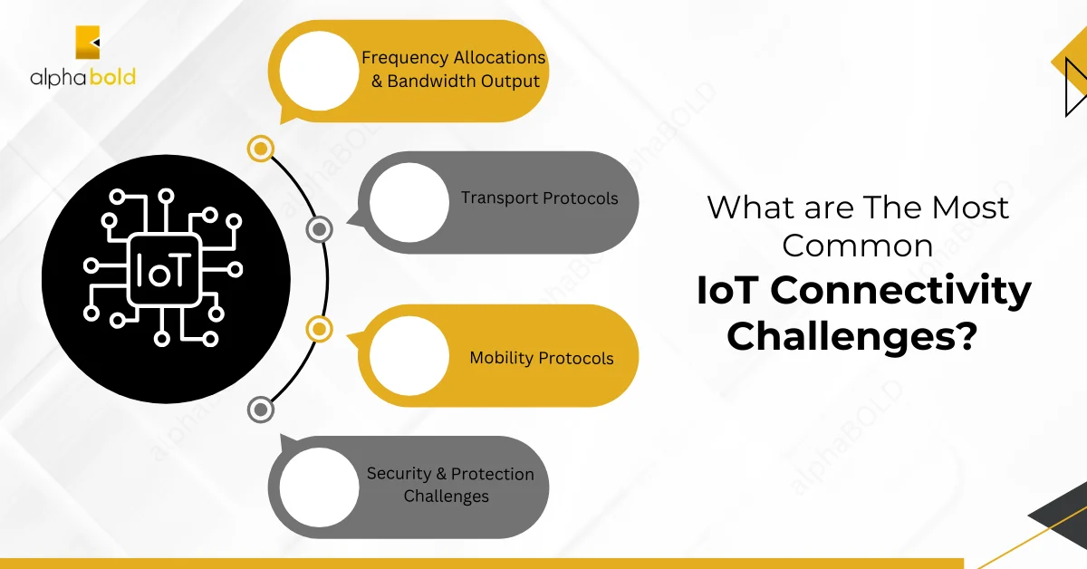 Infographics show the most common IoT connectivity challenges.