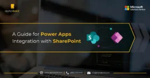 Infographic shows the Guide for Power Apps SharePoint Integration