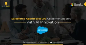 Infographics show Salesforce AgentForce 2.0 Customer Support with AI Innovation