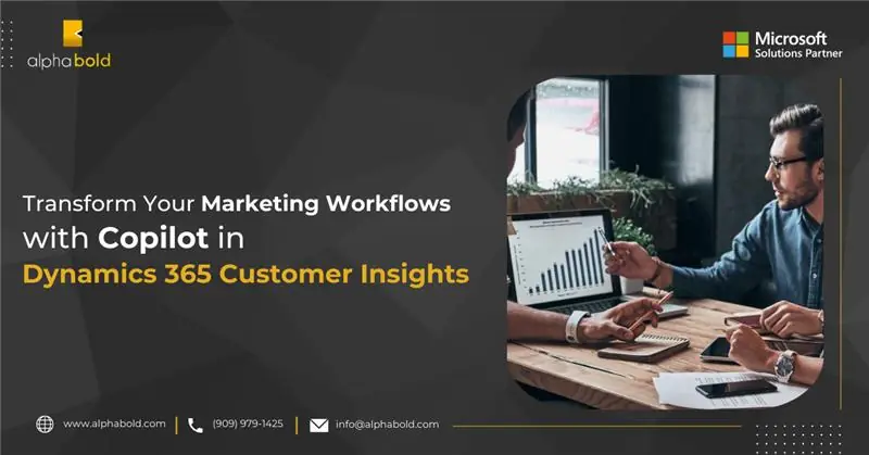 infographic show the Transform Your Marketing Workflows with Copilot in Dynamics 365 Customer Insights