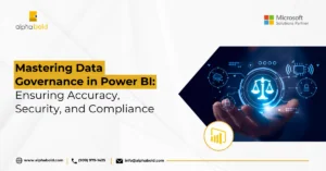 Infographics show the Mastering Data Governance in Power BI