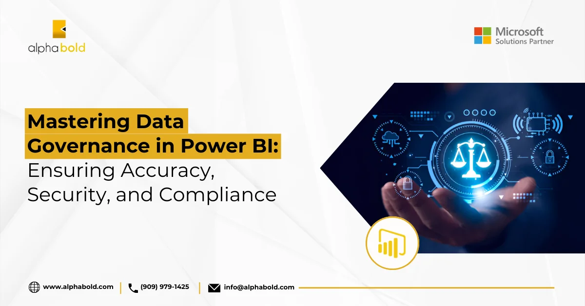 Infographics show the Mastering Data Governance in Power BI